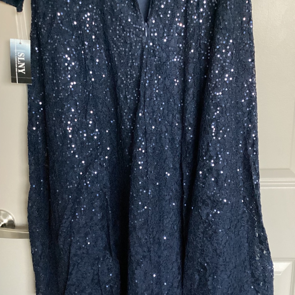 SL FASHIONS Lace Overlay Fit & Flare Midi Dress, size 10 - Picture 9 of 14